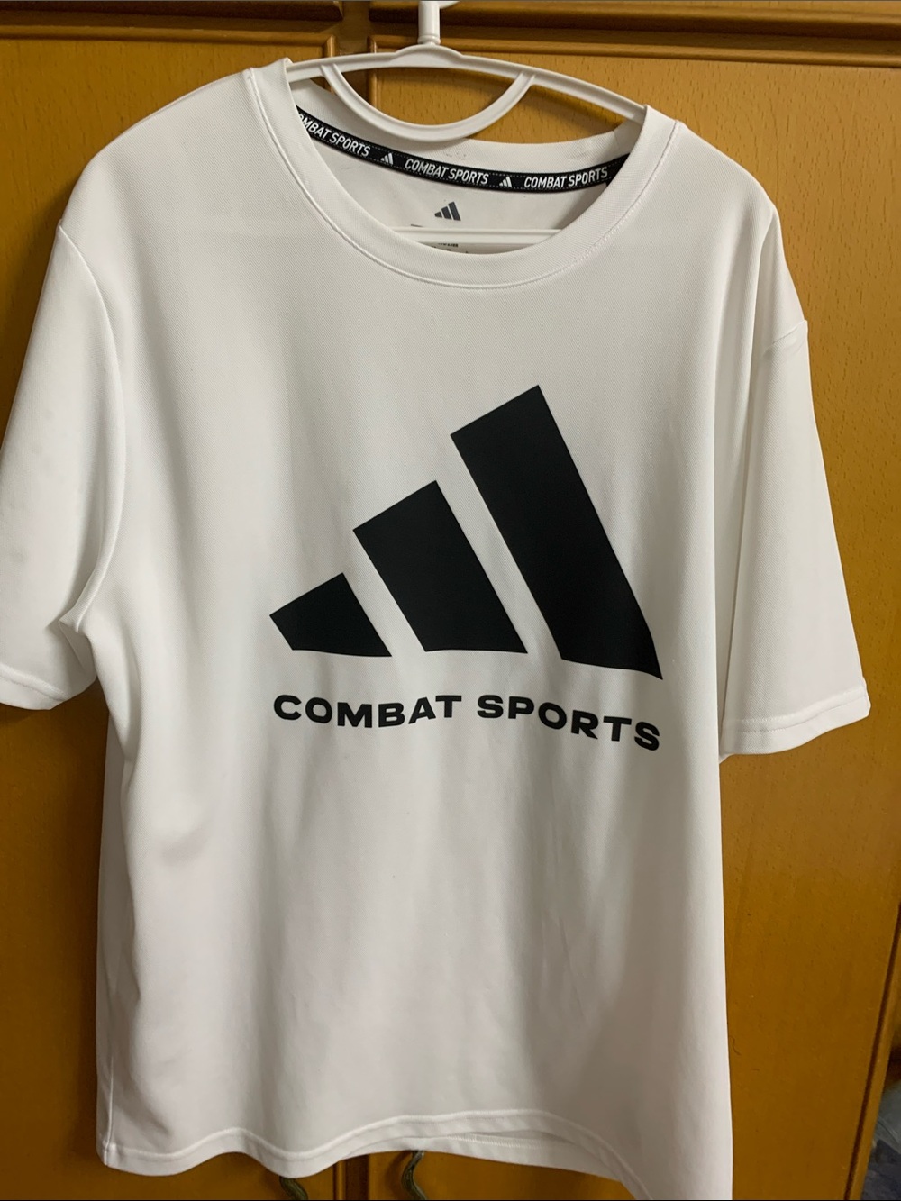 adidas White Short Sleeve 'Combat Sports' Logo Tee